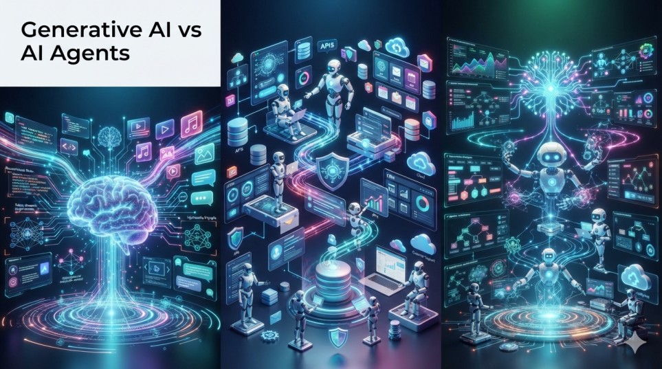 Generative AI vs Agentic AI vs AI Agents